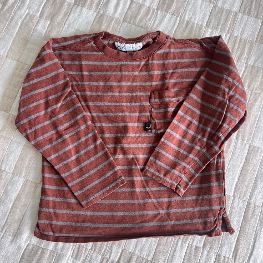 Zara rust and gray Long Sleeve Tee